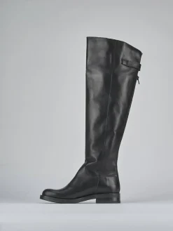 Stivali tacco 1cm pelle nero