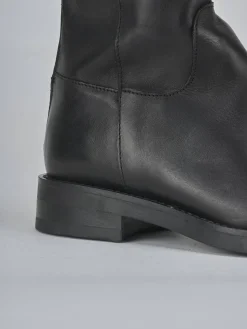 Stivali tacco 1cm pelle nero