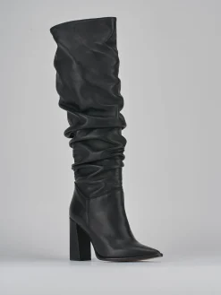 Stivali tacco 9cm pelle nero