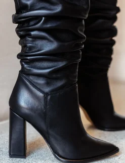 Stivali tacco 9cm pelle nero