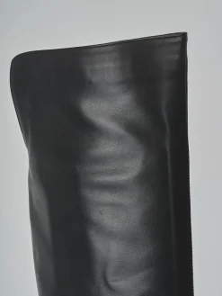 Stivali tacco 7cm pelle nero