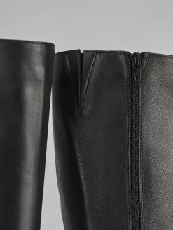 Stivali tacco 5cm pelle nero