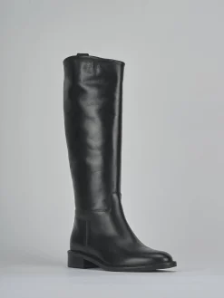 Stivali tacco 3cm pelle nero