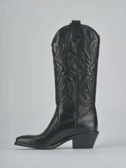 Stivali tacco 4cm pelle nero