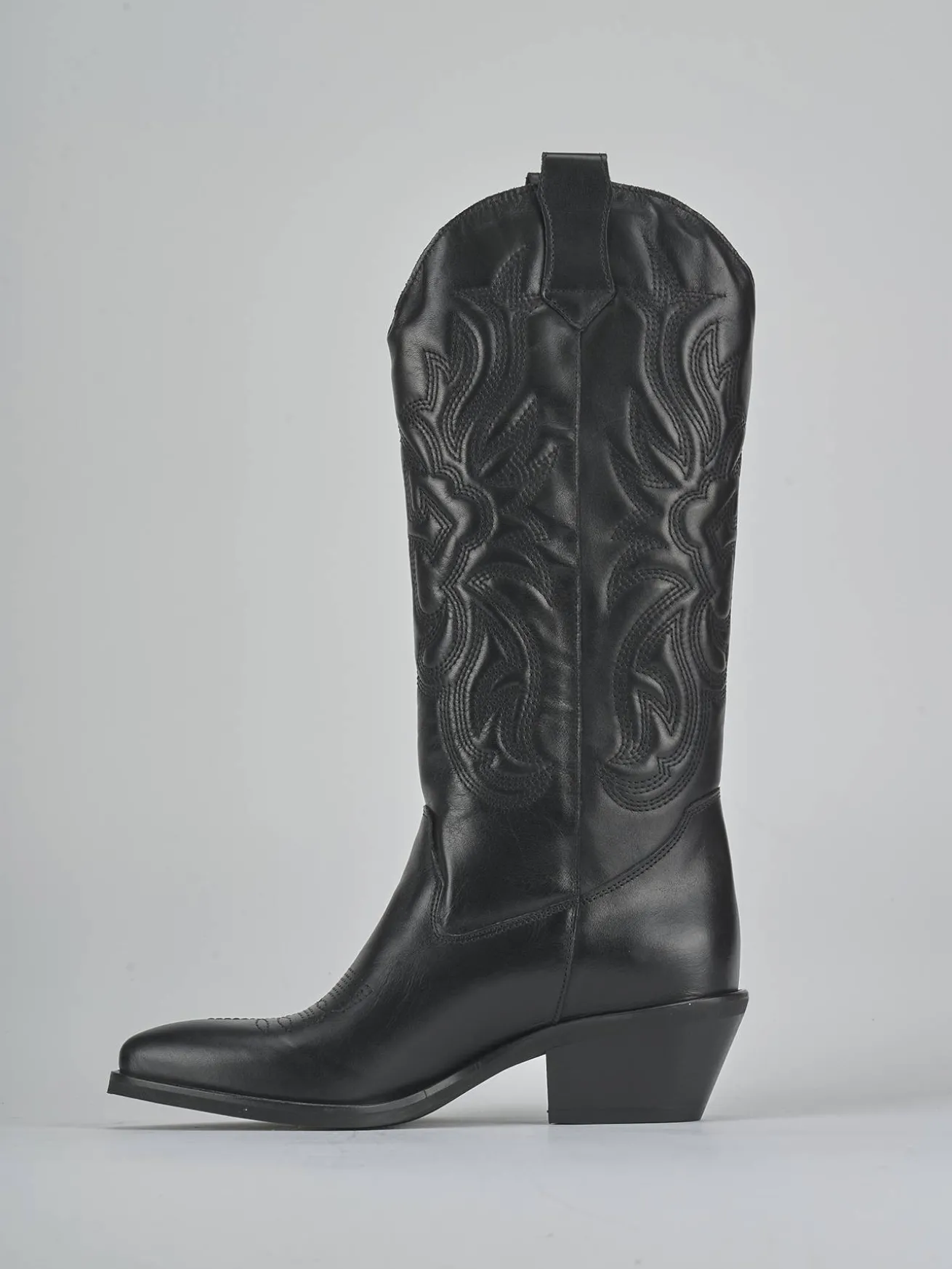 Stivali tacco 4cm pelle nero