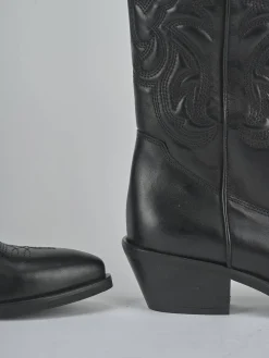 Stivali tacco 4cm pelle nero