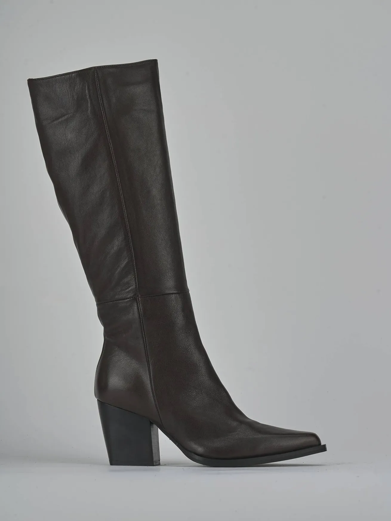 Stivali tacco 8cm pelle nero