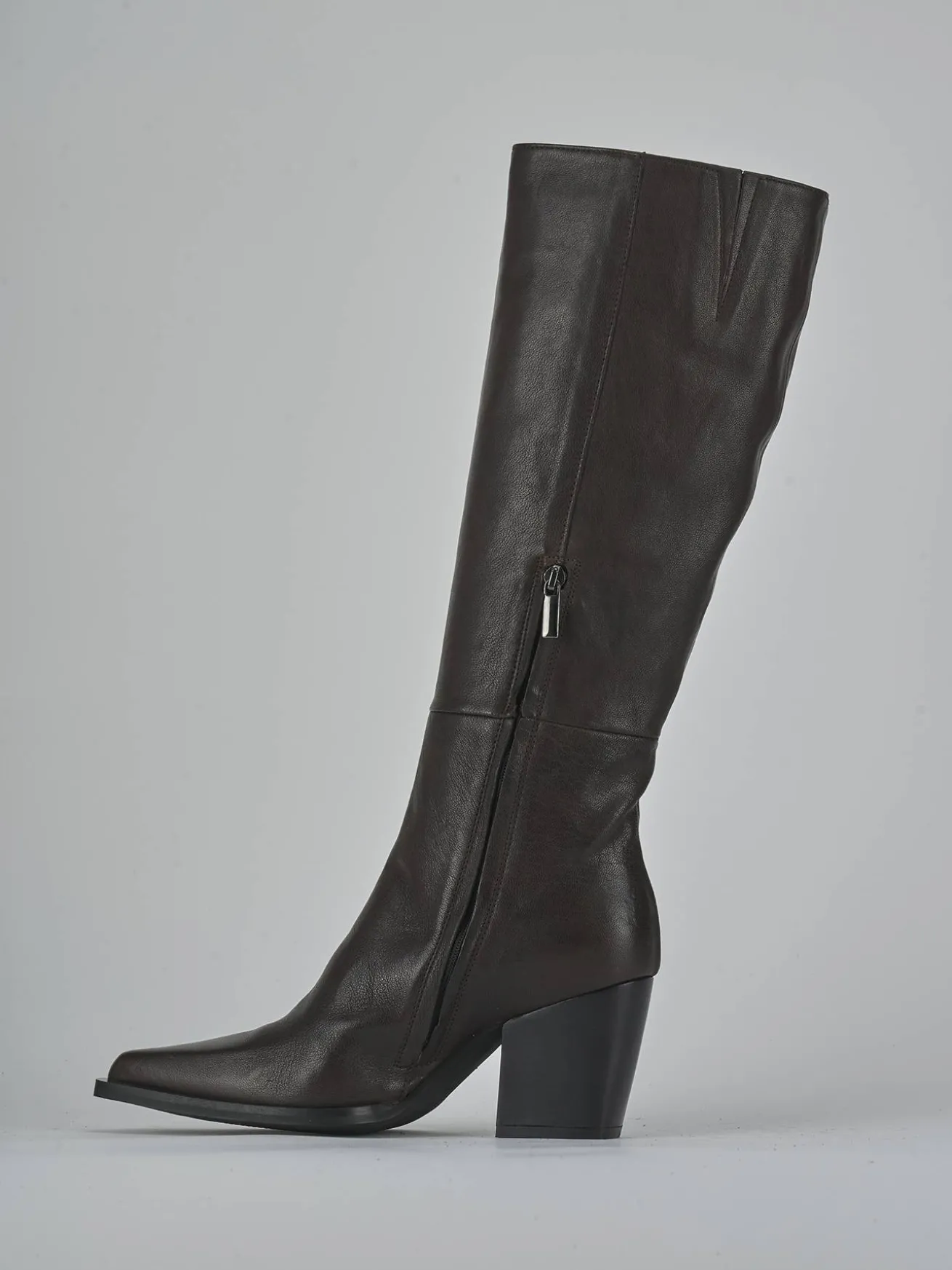 Stivali tacco 8cm pelle nero