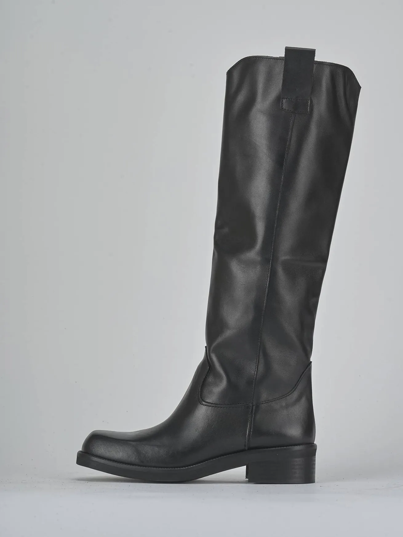 Stivali tacco 4cm pelle nero