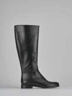 Stivali tacco 2cm pelle nero