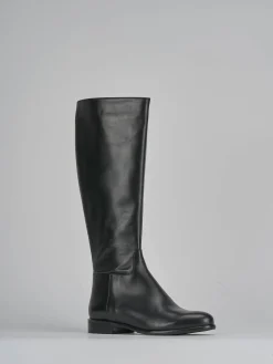 Stivali tacco 2cm pelle nero