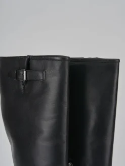 Stivali tacco 3cm pelle nero