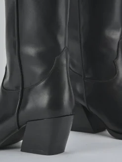 Stivali tacco 6cm pelle nero