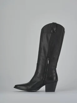 Stivali tacco 6cm pelle nero