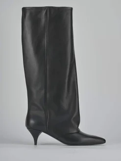 Stivali tacco 5cm pelle nero