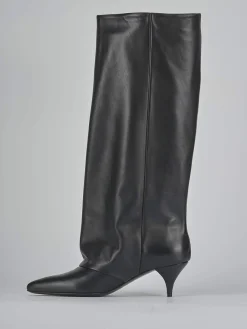 Stivali tacco 5cm pelle nero