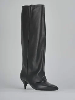 Stivali tacco 5cm pelle nero