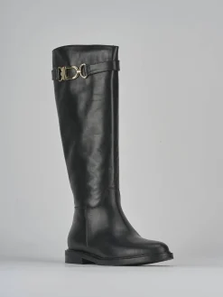 Stivali tacco 2cm pelle nero