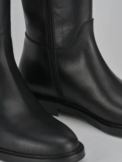 Stivali tacco 2cm pelle nero