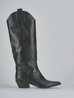 Stivali tacco 4cm pelle nero