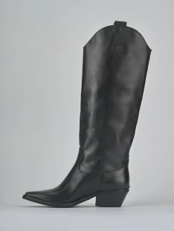 Stivali tacco 4cm pelle nero