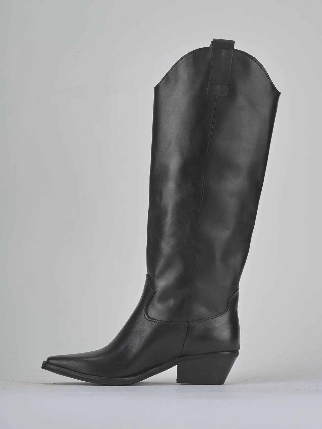 Stivali tacco 4cm pelle nero