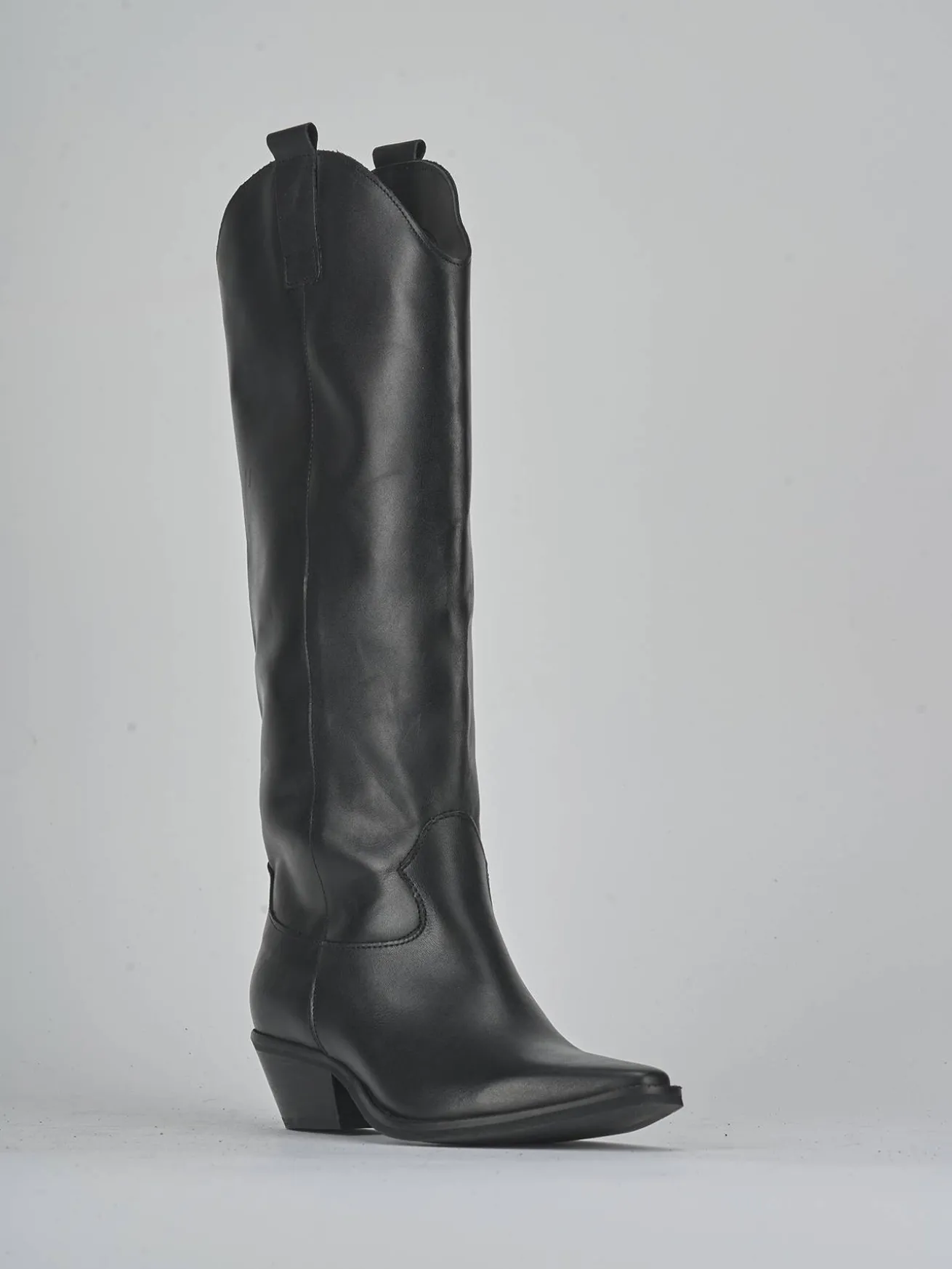 Stivali tacco 4cm pelle nero