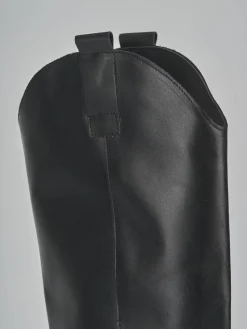 Stivali tacco 4cm pelle nero