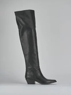 Stivali tacco 4cm pelle nero