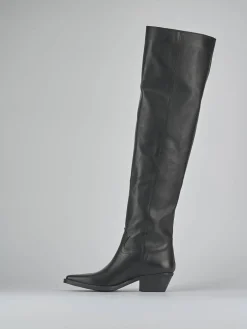 Stivali tacco 4cm pelle nero