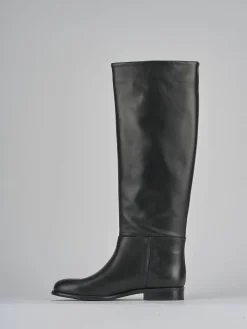 Stivali tacco 2cm pelle nero