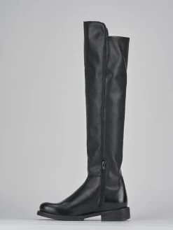 Stivali tacco 2cm pelle nero