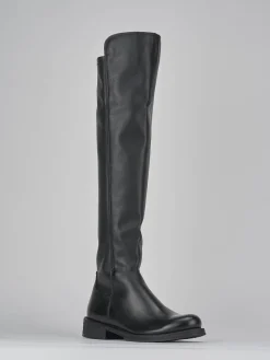 Stivali tacco 2cm pelle nero