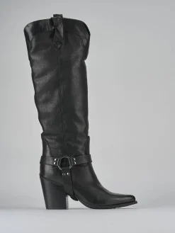 Stivali tacco 7cm pelle nero