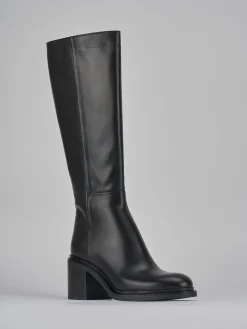 Stivali tacco 5cm pelle nero