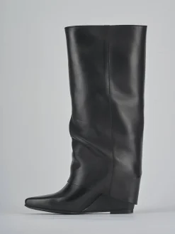 Stivali tacco 4cm pelle nero