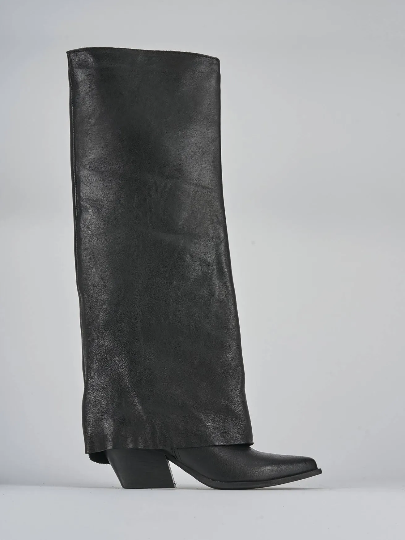 Stivali tacco 6cm pelle nero