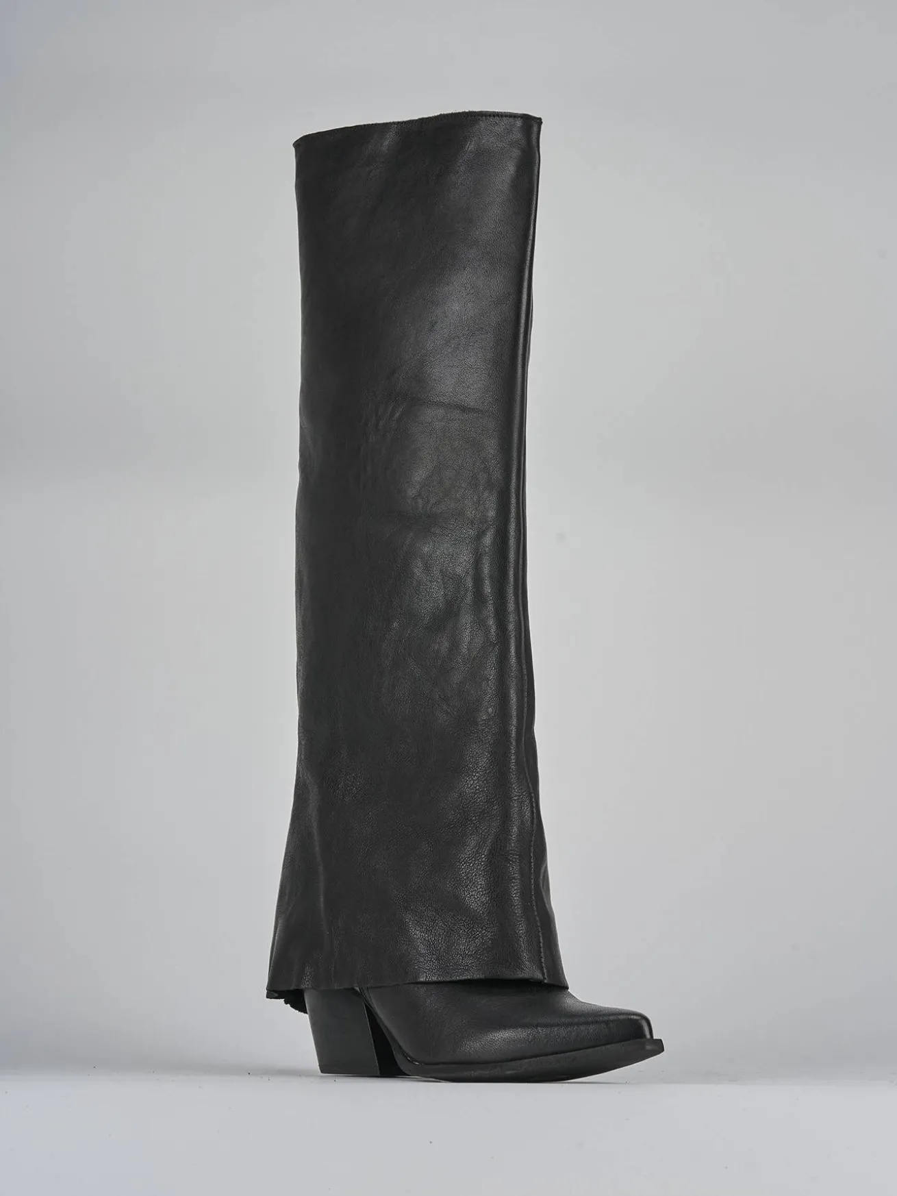 Stivali tacco 6cm pelle nero