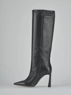 Stivali tacco 9cm pelle nero