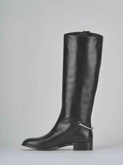 Stivali tacco 3cm pelle nero