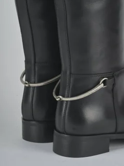 Stivali tacco 3cm pelle nero