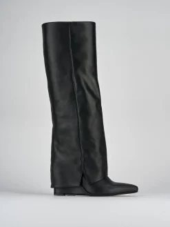 Stivali tacco 5cm pelle nero