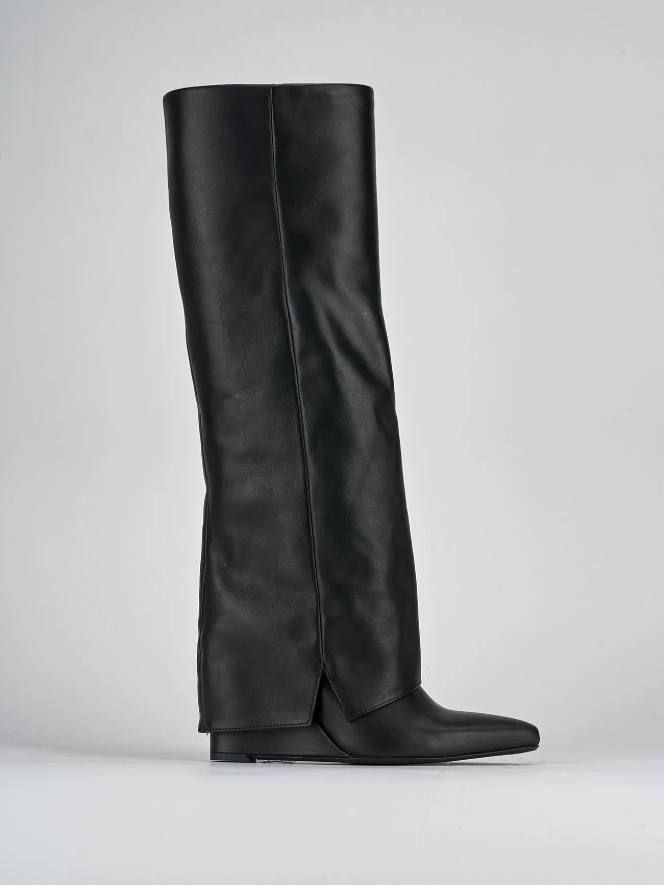 Stivali tacco 5cm pelle nero