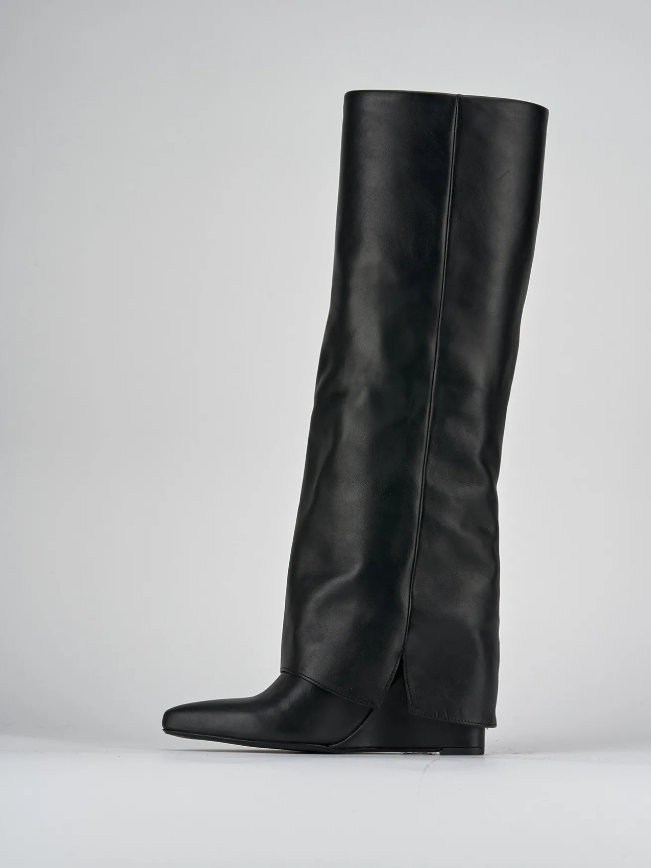 Stivali tacco 5cm pelle nero