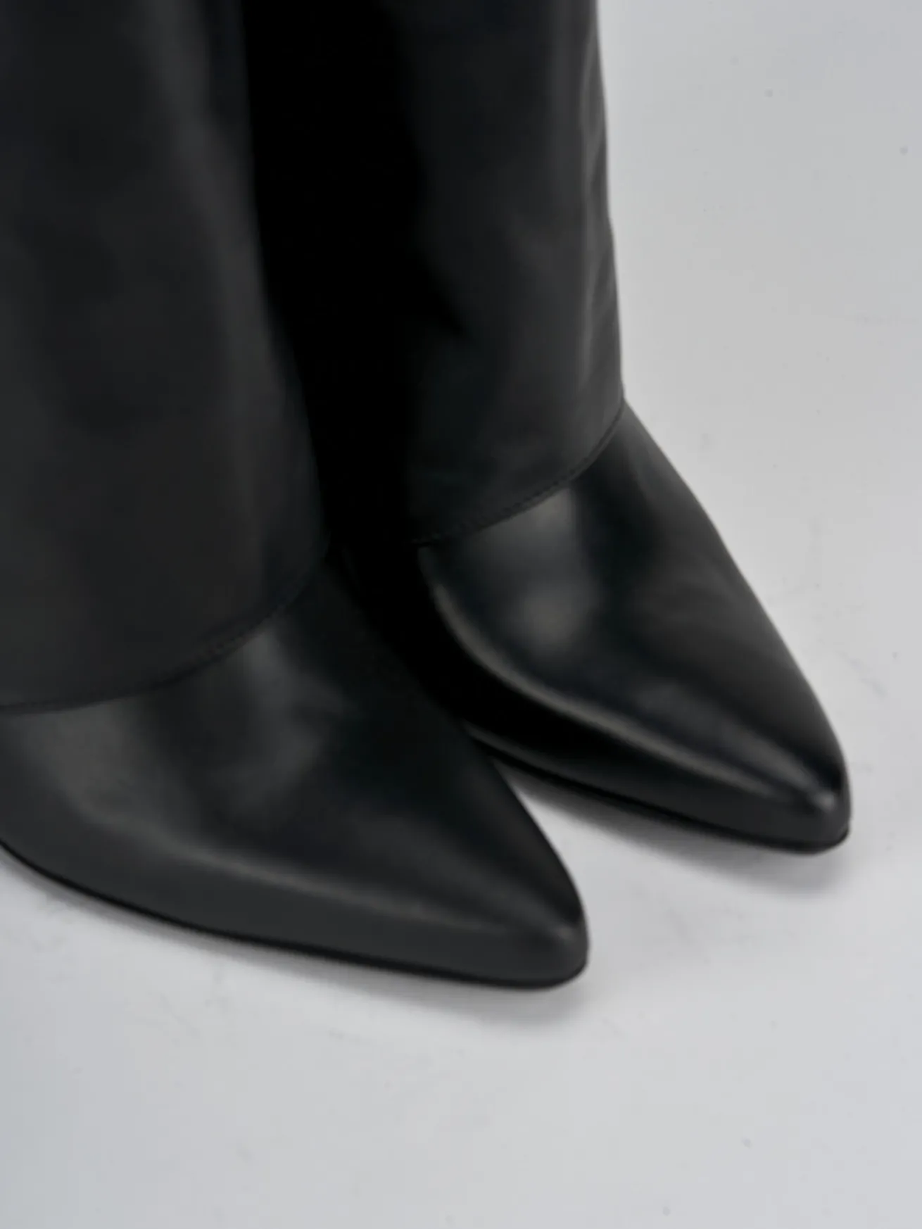 Stivali tacco 5cm pelle nero