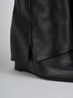 Stivali tacco 5cm pelle nero