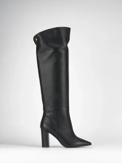 Stivali tacco 9cm pelle nero