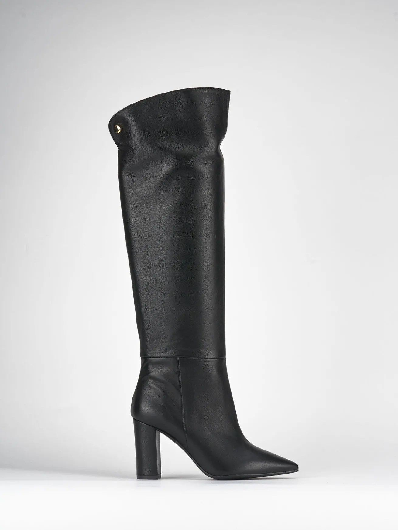 Stivali tacco 9cm pelle nero