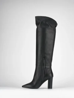 Stivali tacco 9cm pelle nero