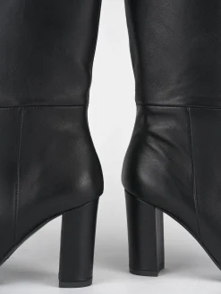 Stivali tacco 9cm pelle nero